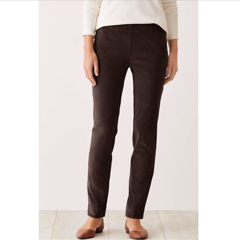 J Jill chocolate brown fine wale corduroy straight leg pants. Size 8 Tall